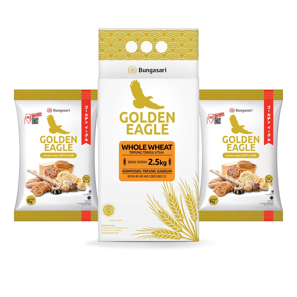 

Bungasari 2pcs Golden Eagle Tepung 1kg + 1pcs Golden Eagle Whole Wheat 2,5kg