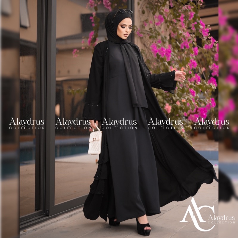 Baju Muslim Abaya Bordir Gamis Maxi Dress Arab Saudi Bordir Zephy Turki 538