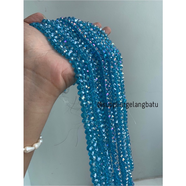 Crystal Ceko 8mm Soft Blue QUARTZ kristal kuarsa biru laut bahan craft