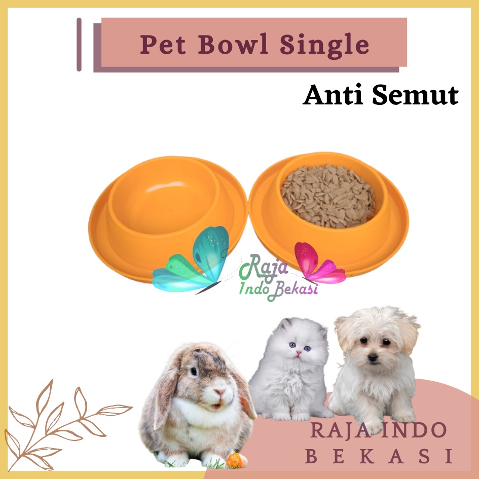 Rajaindobekasi Pet Bowl Singel Anti Semut Tempat Makan Minum Anjing Kucing Kelinci Hewan Peliharaan Mangkuk Mangkok Cepuk Wadah Pakan Hewan Pet Bowl Dispenser Stainless Ceramic Gantung Stand Kayu