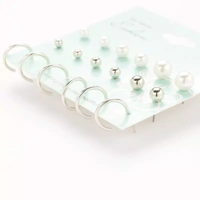 Anting Wanita Set Isi 9 Model Anting Plug SLH32