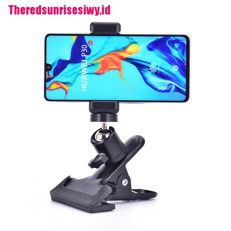 【Theredsunrisesiwy.id】Guitar Head Clip Mobile Phone Holder Live Broadcast Bracket Stand Tripod Clip