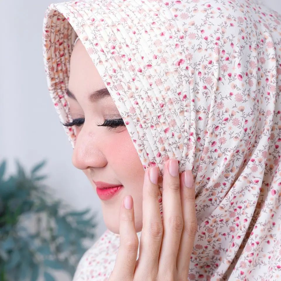 hijab instan syar'i motif bunga dan syar'i motif tydie ori lulu hijab