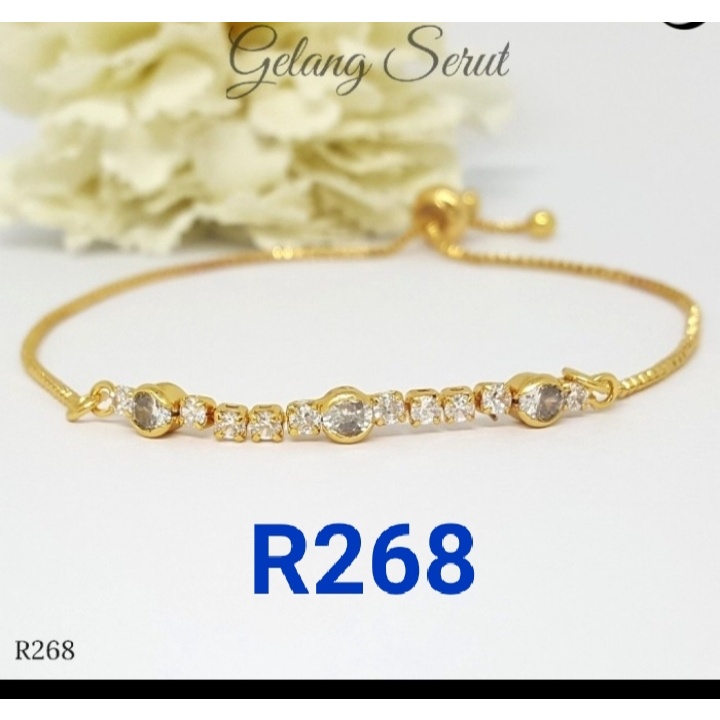 Gelang Serut Xuping R269 Wanita Perhiasan Lapis Emas Aksesoris