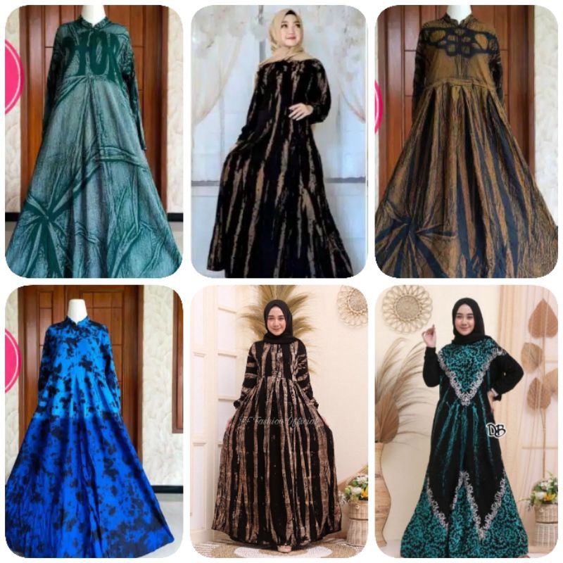 Gamis twill rayon ori pelangi gamis twill tie dye gamis twil rayon ori