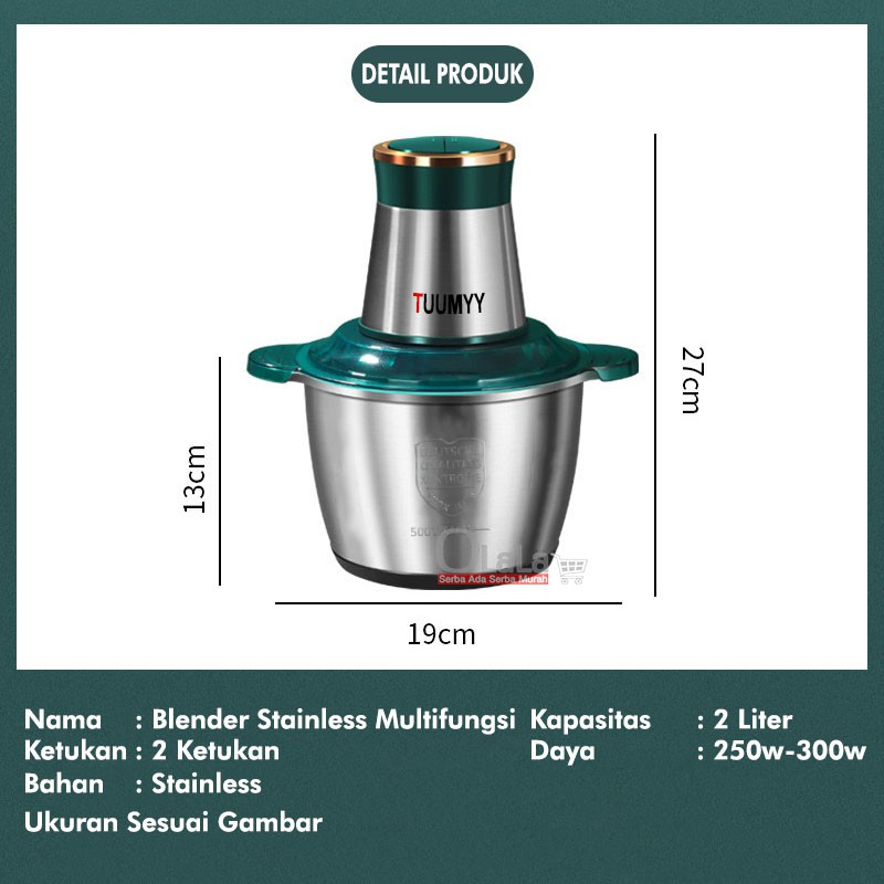 BLENDER GILING STAINLESS MULTIFUNGSI (2L) OLL-0810