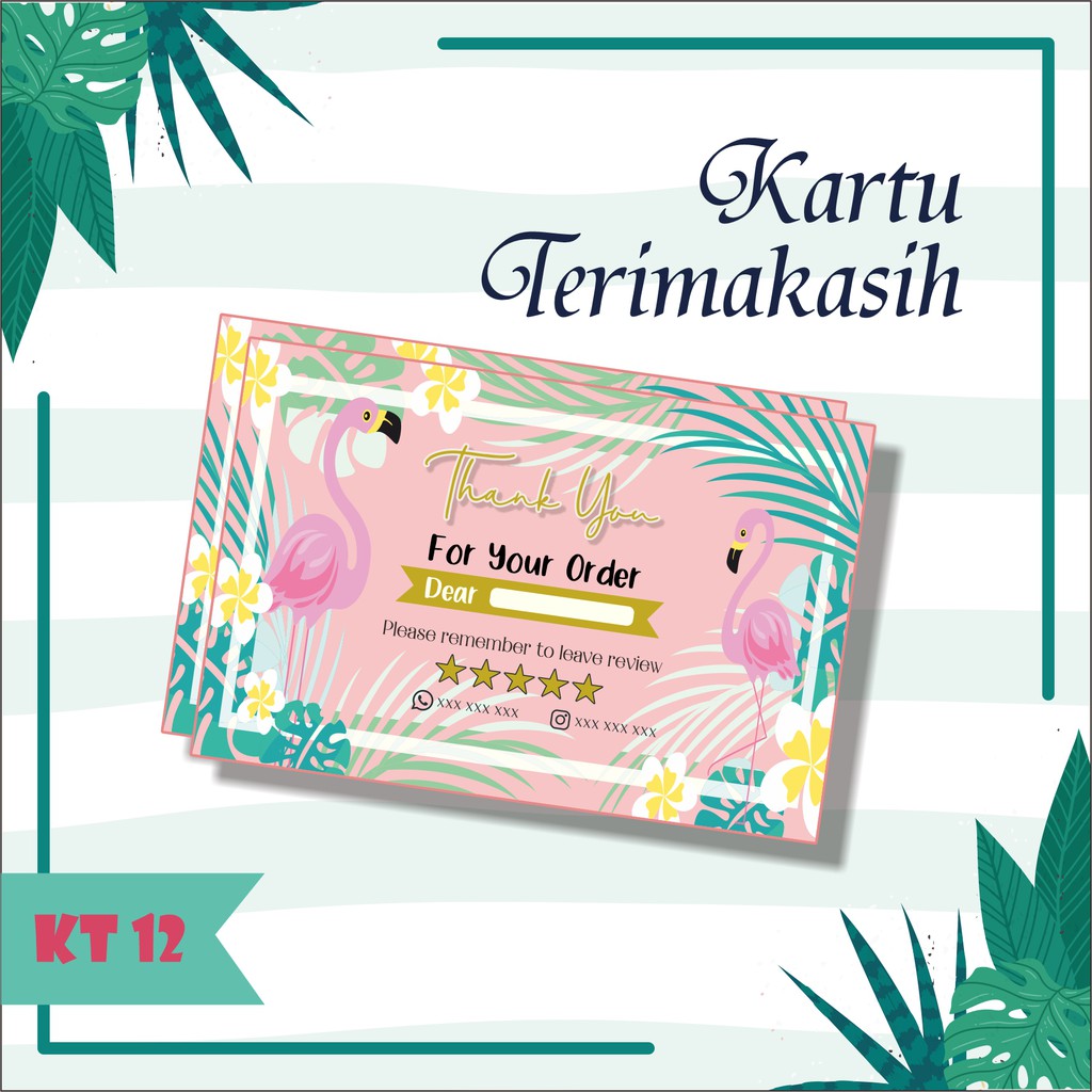 Kartu ucapan Thank you for order | thanks card | gift card | custom kartu ucapan