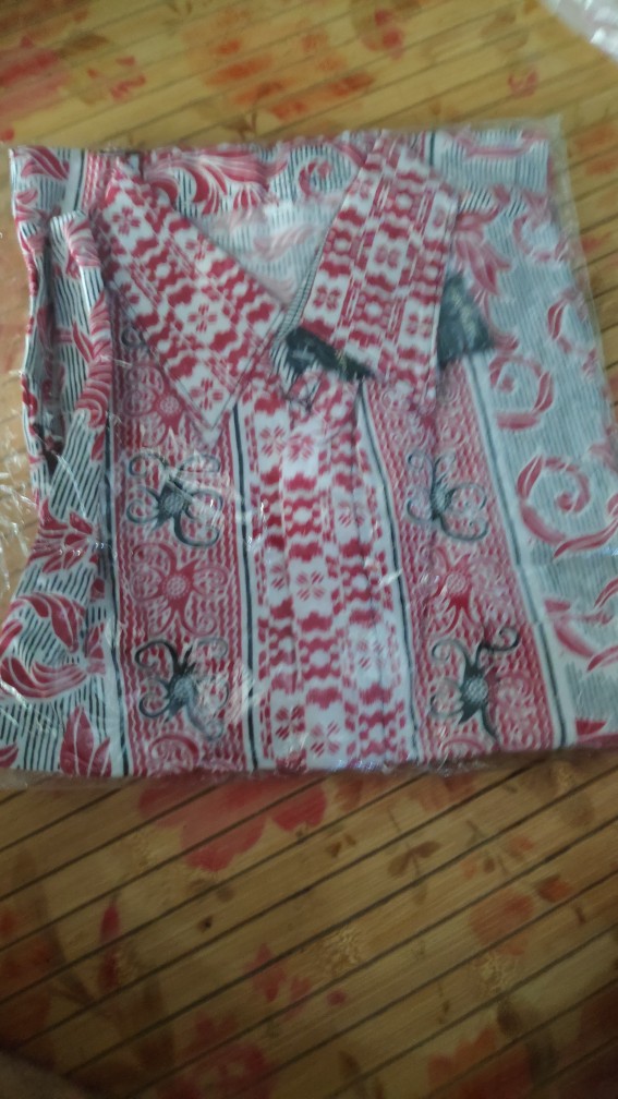 Trolistore Kemeja Batik Pria Motif Kalim Lengan Pendek Warna Merah Biru Hijau Seragam Batik