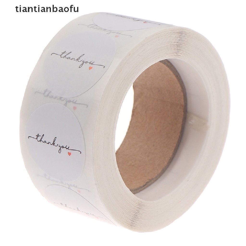 [tiantianbaofu] 500pcs/roll Round White paper label sticker thank you sticker scrapbook 1 inch Boutique