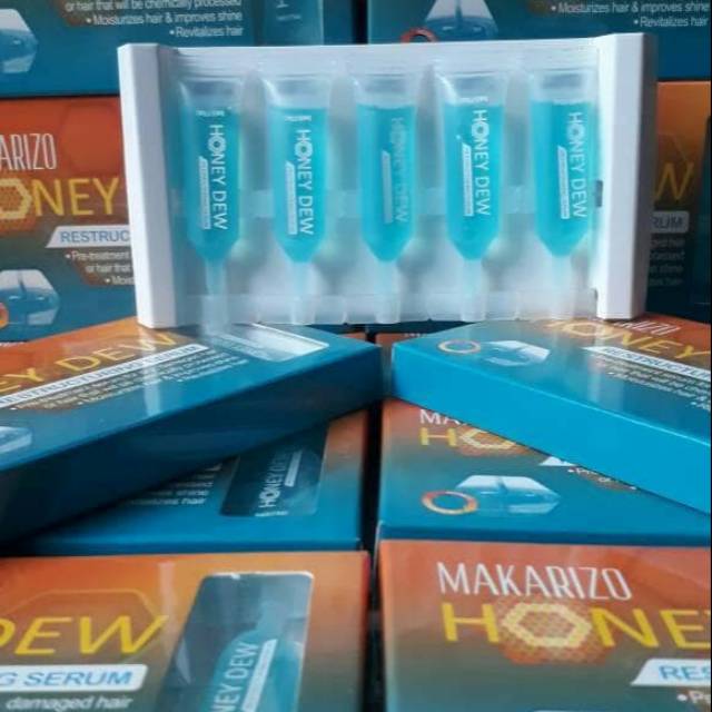 Makarizo Honey dew Restructuring Serum Biru 5x5 ml Rambut Rusak
