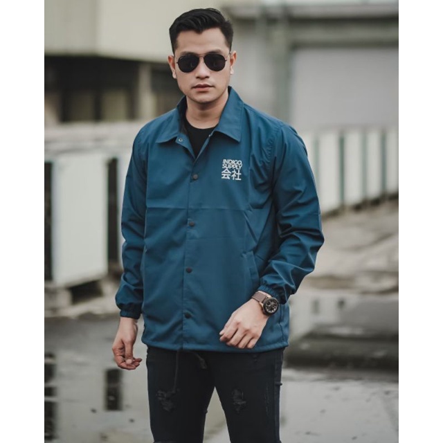 Jual Jaket Coach Pria Dewasa Premium/Jaket Coach Taslan Original Indigo