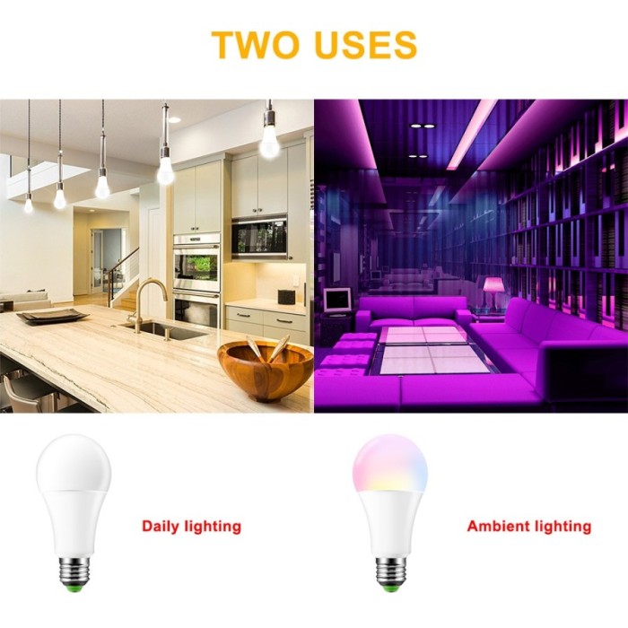 Lampu LED Bohlam RGB Warna Pintar With Remote Control Wireless 5 Watt