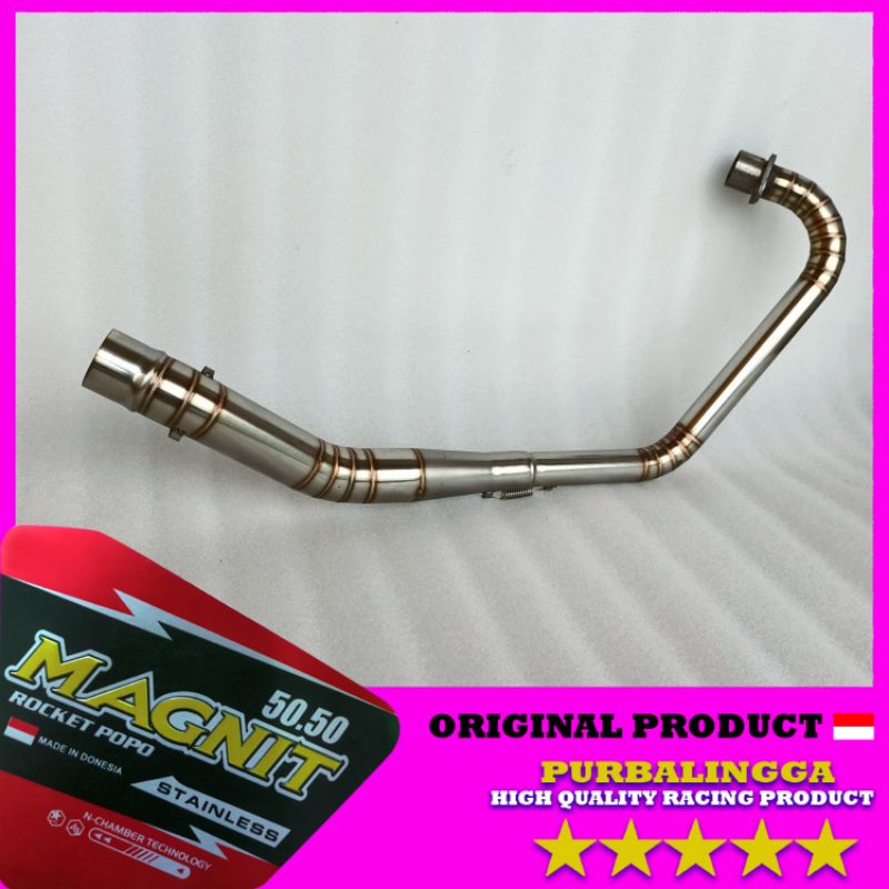Pipa leher header knalpot racing VERZA MEGAPRO NEW Full cacing stainless
