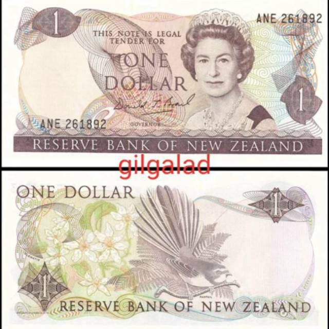 NEW ZEALAND 1 DOLLAR RATU ELIZABETH II  UANG ASING