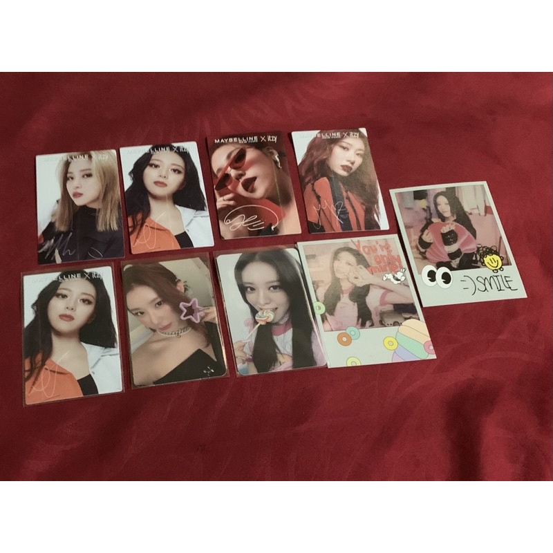 Photocard Yuna Crazy In Love Lolipop, Yuna Maybelline, Ryujin Maybelline, Yeji Maybelline, Polaroid 