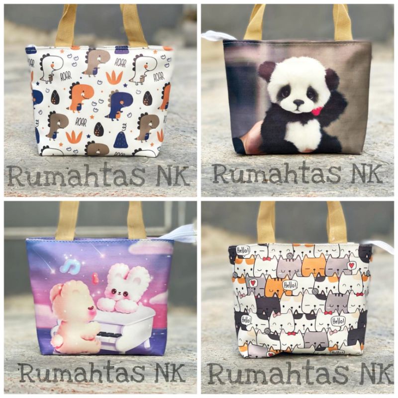 Pouch Tenteng Mungil Tas Kosmetik Printing 23 x 19