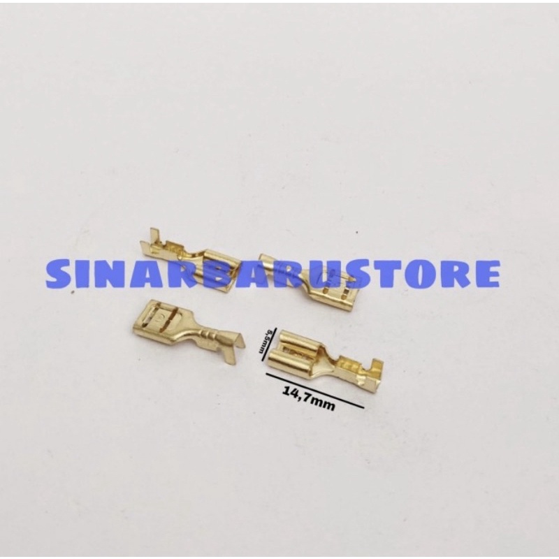 Skun/Sekun Kabel Gepeng Sedang Female/Cewe Kuningan 1 Pcs