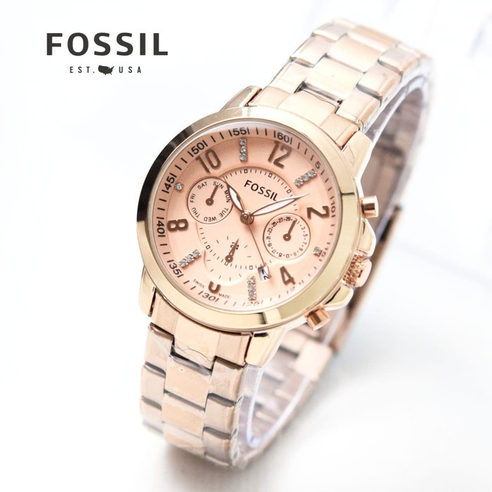 JAM TANGAN WANITA | FS RANTAI DATE CHRONO VARIASI