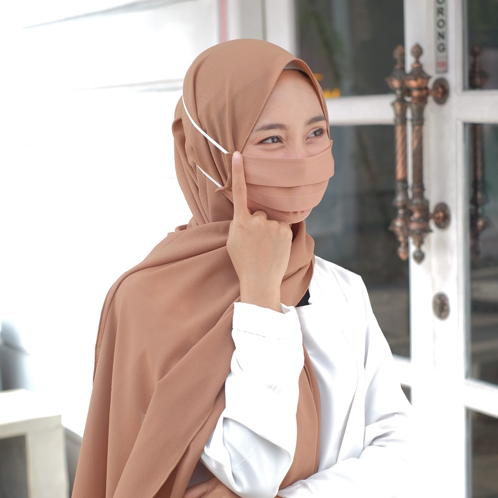 Jual Masker Hijab Masker Kain Hijab Tebal Nyaman Shopee Indonesia