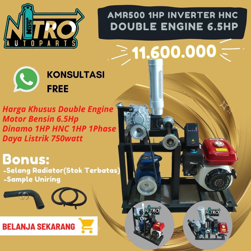 Blower Supercharger AMR500 1Hp Inverter HNC HV10 1Hp Double Engine