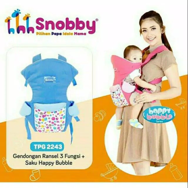 Gendongan bayi depan model ransel Snobby Happy Bubble Series TPG 2243