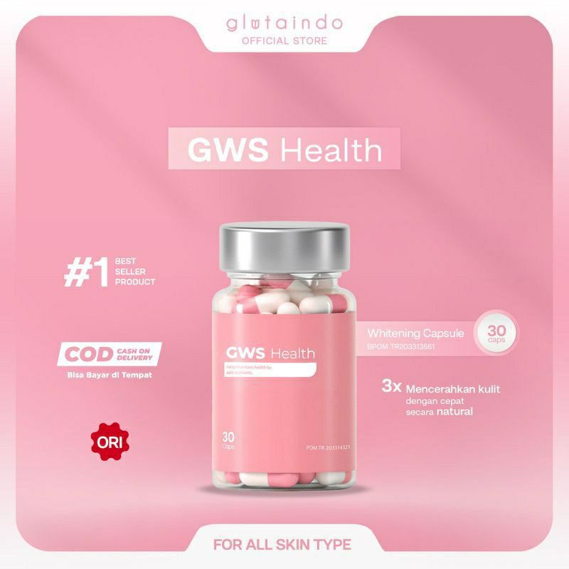 GWS HEALTH KAPSUL PEMUTIH BADAN / PERAWATAN KECANTIKAN 3X EXTRA BERKUALITAS ASLI 100% ORIGINAL HERBA