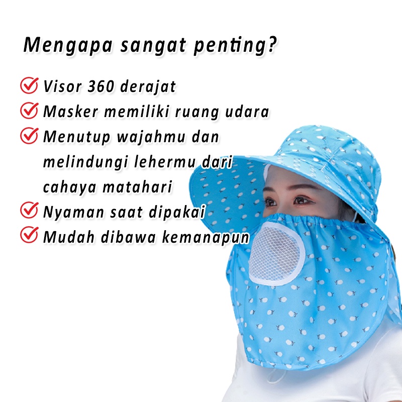 TOPI PANTAI WANITA VISOR LIPAT LEBAR / TOPI PANTAI CADAR PENUTUP WAJAH TOPI SAWAH ANTI UV ZU