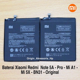 Baterai Xiaomi Redmi Note 5A - Redmi Note 5A Pro - Mi A1