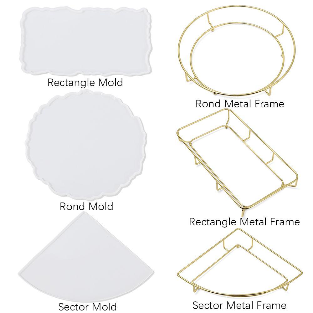 Solighter Tray Cetakan Sektor Tidak Teratur DIY Resin Silikon Handmade Tea Tray