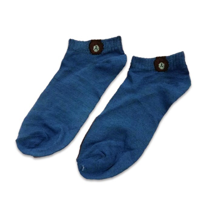 COD - K351 Kaos Kaki Brown / Kaos Kaki Ankle Cute / Socks / Short Socks/ Sepatu-Biru Tua