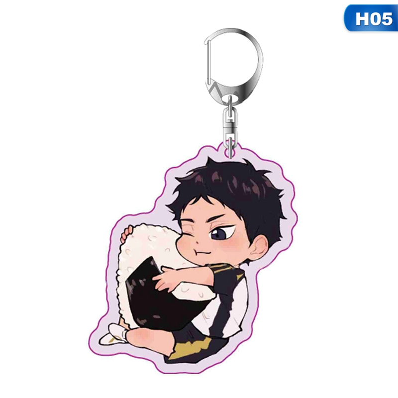 FQ Anime Karasuno High School Doomed Metal Keychain Anime Haikyuu!! Cartoon Keychain