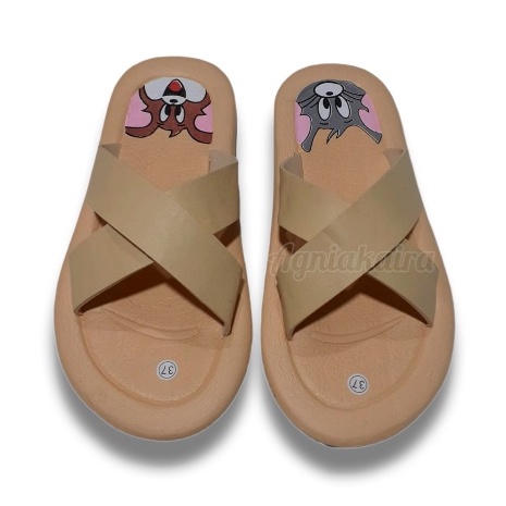 Sandal Selop Wanita Dewasa Motif Silang MICKY MOUSE Terbaru