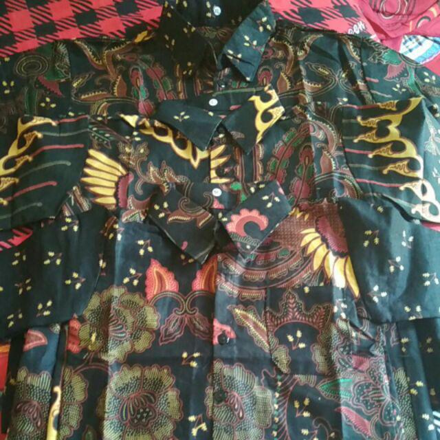 Couple Keluarga Batik Couple Keluarga Motif Kupu Warna Coklat Sama Abu