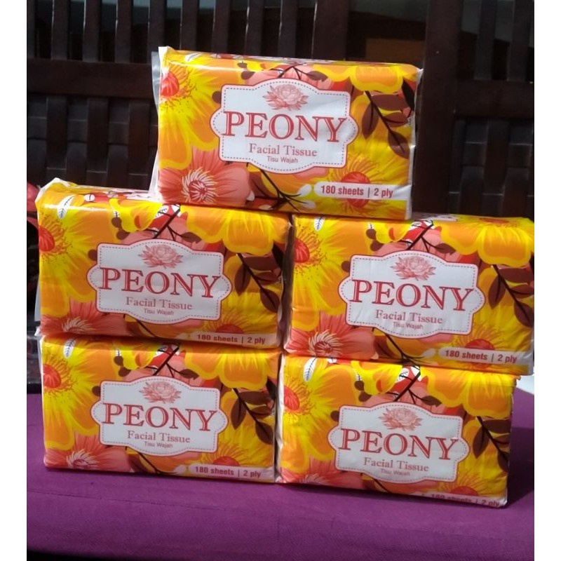 Tissue peony 2ply 180 lembar / 1 pcs, bahan halus dan tebal