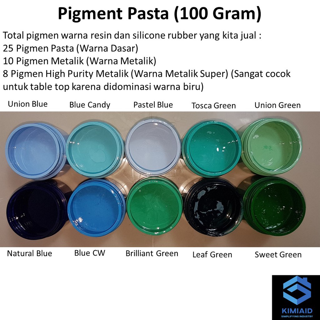 Pigmen Resin 100 Gr -  Pewarna Resin - Cat Epoxy Resin Bening - Silicone Rubber -  Resin Bening