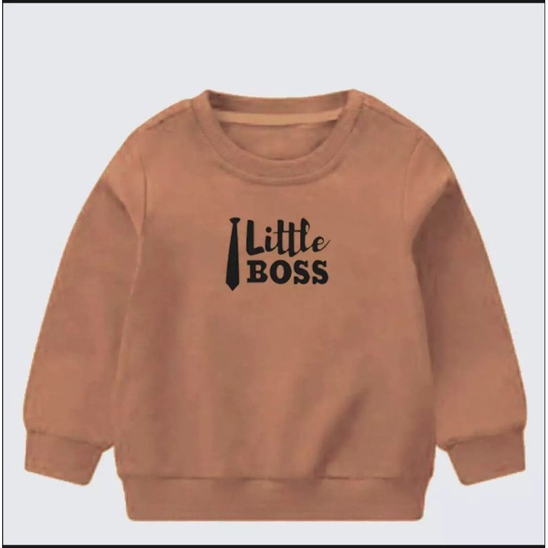 LITTLE BOSS SWEATER FLEECE ANAK UNISEX TEBAL TERBARU'