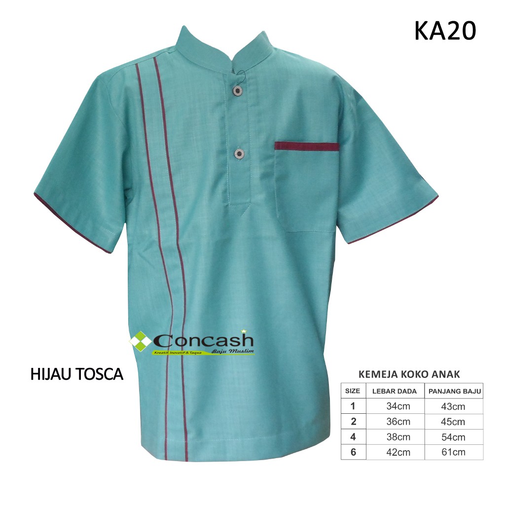 Baju Koko Kemeja Koko Anak Hijau Tosca Shopee Indonesia