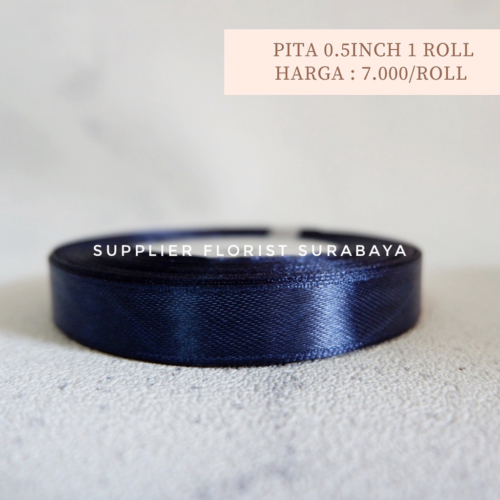 [HARGA PER ROLL] PITA SATIN 1/2 INCH 0,5 INCH 0.5 INCH 1,25CM 1.25CM 25YARD