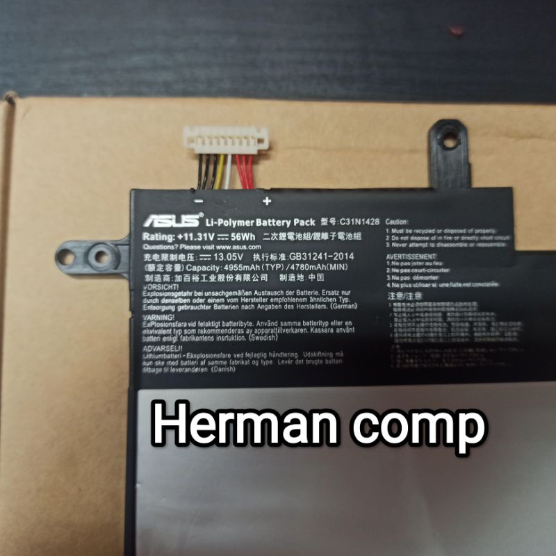 Original Baterai Asus ZenBook UX305 UX305F UX305L UX305LA UX305U UX305UA C31N1428