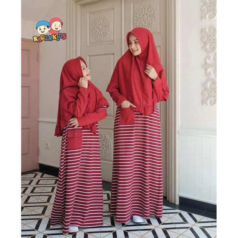 BAJU GAMIS ANAK COUPLE IBU DAN ANAK RG 45 RGD45 BAHAN KAOS TEBAL ADEM HALUS / GAMIS SAJA NO JILBAB