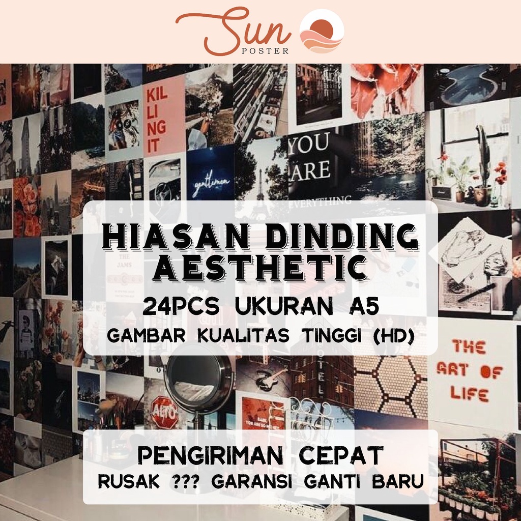 Jual Poster Aesthetic Dekorasi Dinding Kamar Tidur Aesthetic Stiker