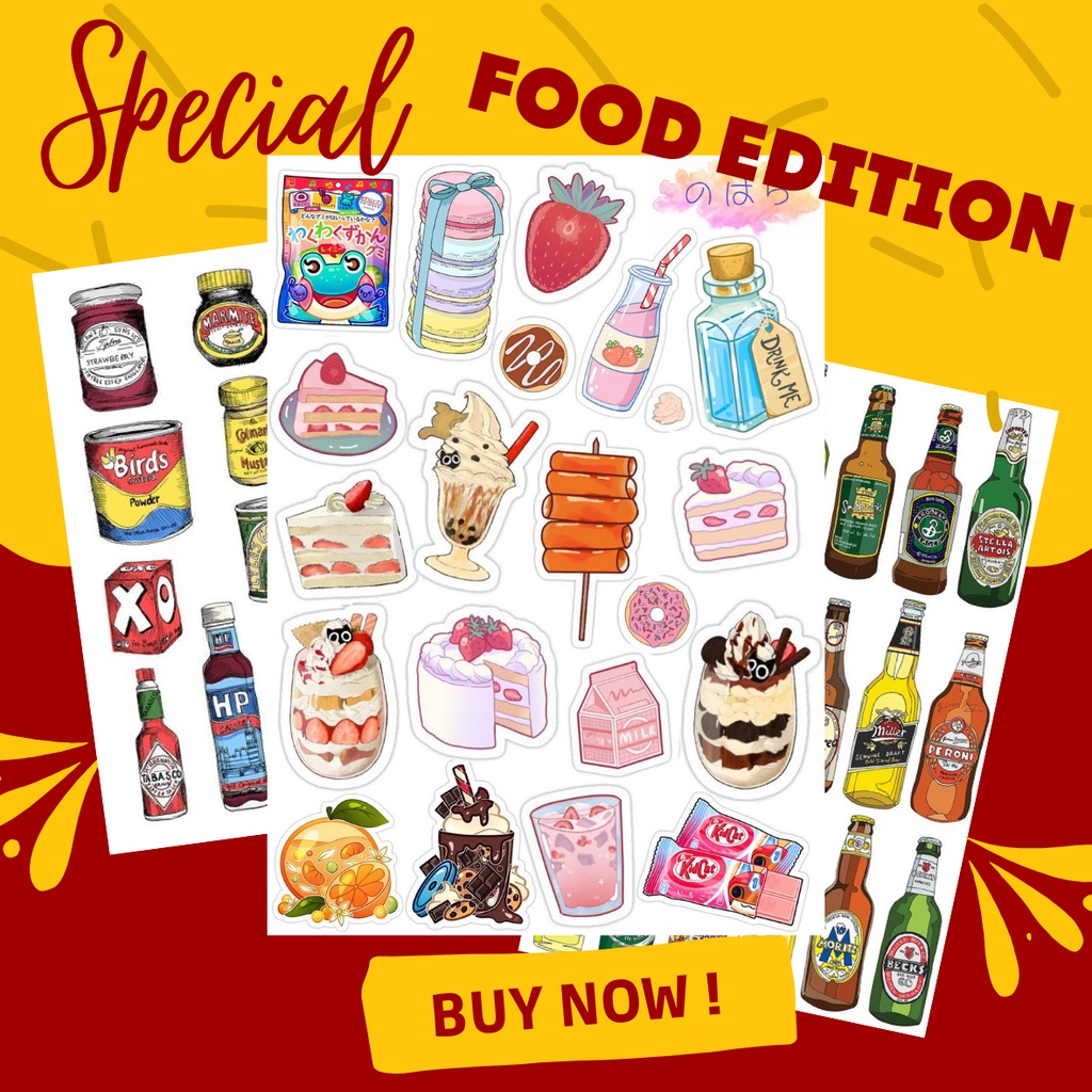

[ MEDAN ] STICKER VERSION FOOD / STIKER VERSI MAKANAN / STICKER SNACK / STICKER KOREAN SPECIAL EDITION