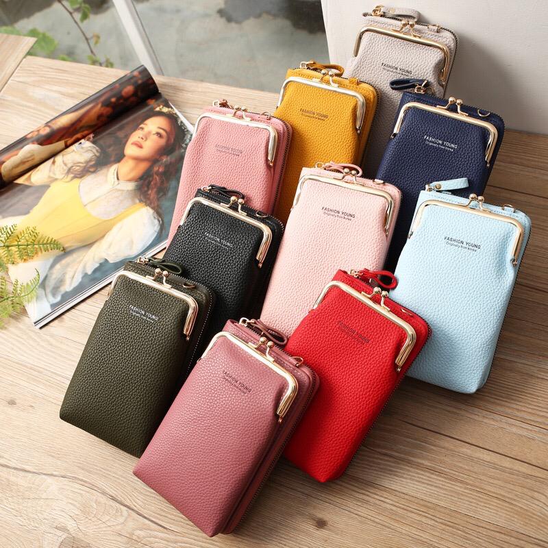 TERMURAH DOMPET TAS WALLET SELEMPANG KULIT HANDPHONE HP PONSEL WANITA CANTIK