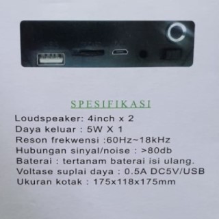 Speaker Fleco F-4293 Bluetooth Portable MP3 FM USB Free Mic