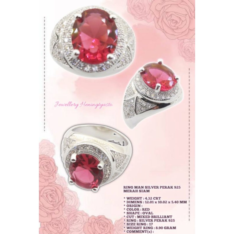 RING MAN SILVER PERAK 925MERAH SIAM