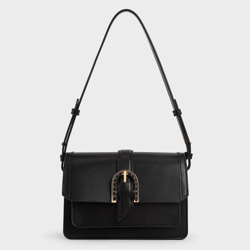 CK Leather Buckled Bag