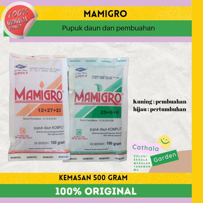 PUPUK MAMIGRO HIJAU SUPER-N DAN MAMIGRO KUNING SUPER-P KEMASAN 500 GRAM