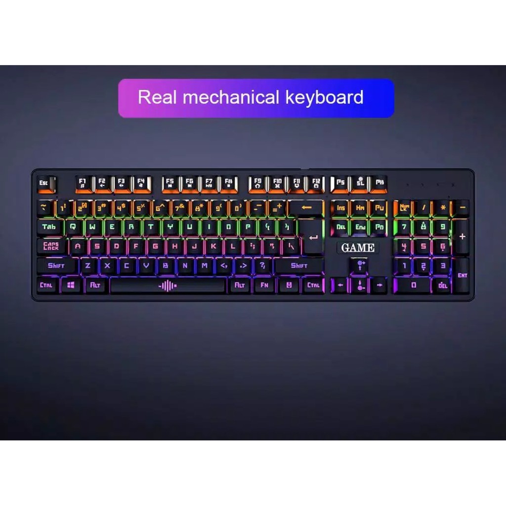 Keyboard Gaming Mechanical RGB Backlight True Mechanic With Numeric