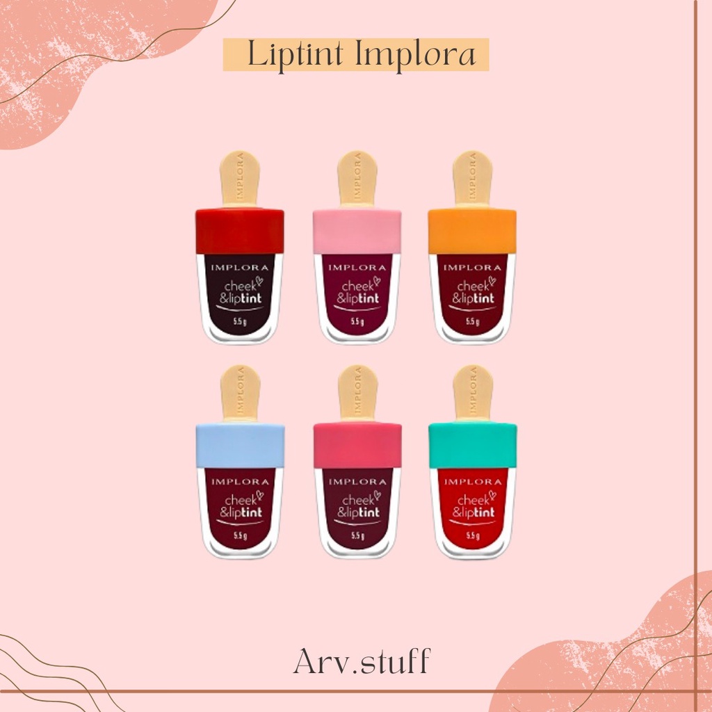 Implora Cheeck &amp; Lip tint /  lip tint, lipstik, lip balm, lip serrum, lip gloss termurah, terviral, awet dan tahan lama, ringan di bibir 100% Original BPOM ready varian warna vampire blood, cheerry bumb, candy apple, red wine, cranberry, dan pumkin