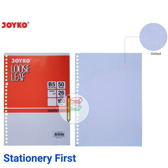 

JOYKO Loose Leaf Kertas Isi Binder B5 Dotted Titik Tebal Binder 26 Ring per pack isi 50 Lembar